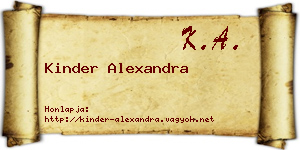 Kinder Alexandra névjegykártya